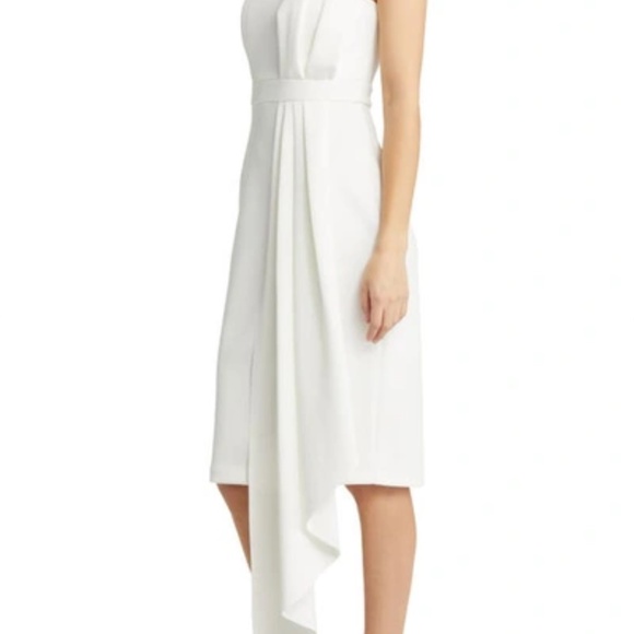 NEW Eliza J Strapless Scuba Crepe Cocktail Dress in Ivory - size 10 - Picture 5 of 10